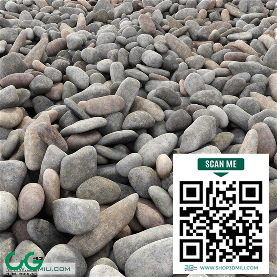 Road from sea pebbles